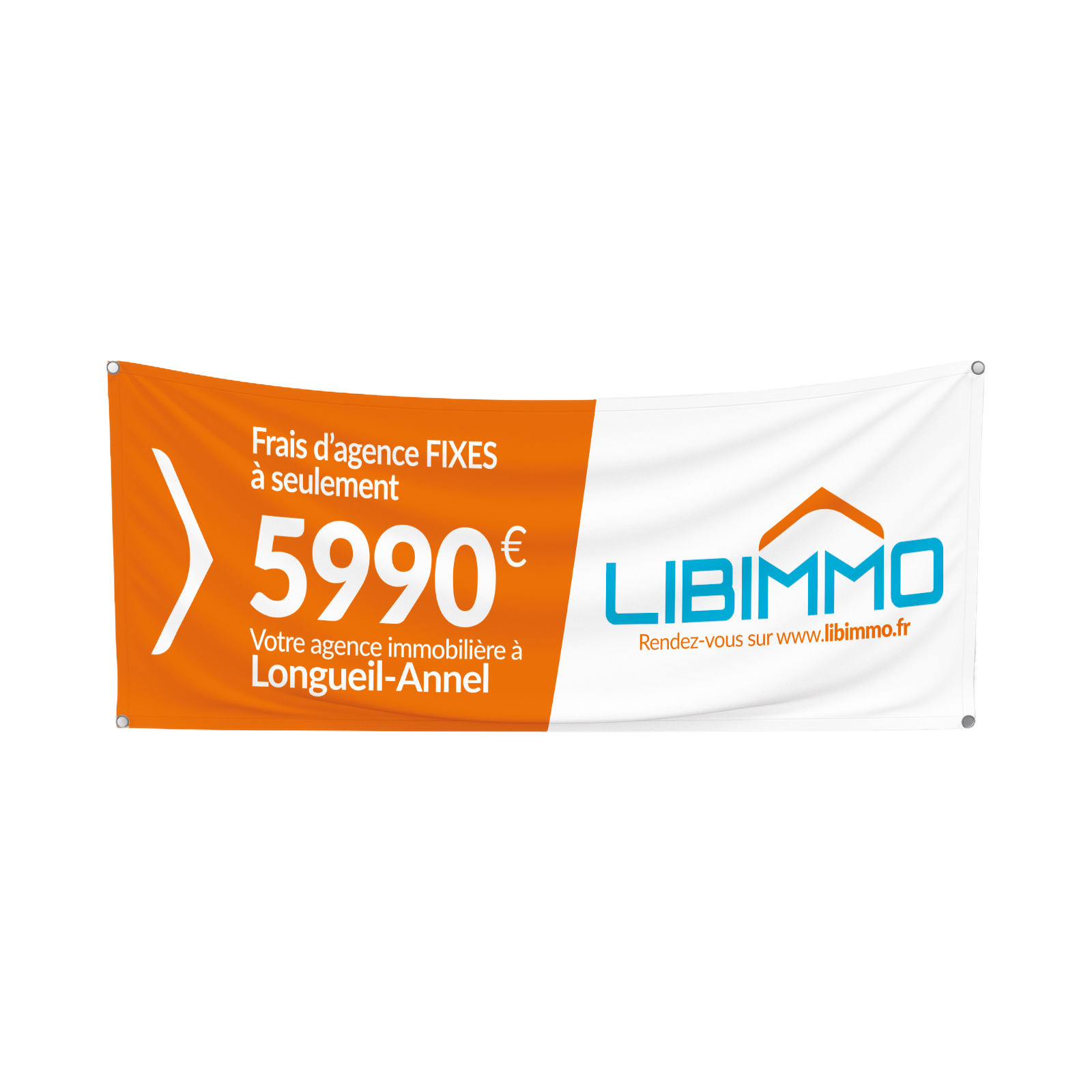 bâche publicitaire pour agence immobilière Libimmo à Beauvais